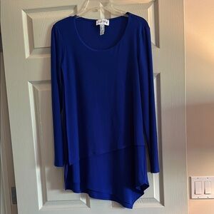 Joseph Ribkoff Blue Asymmetrical Tunic Top